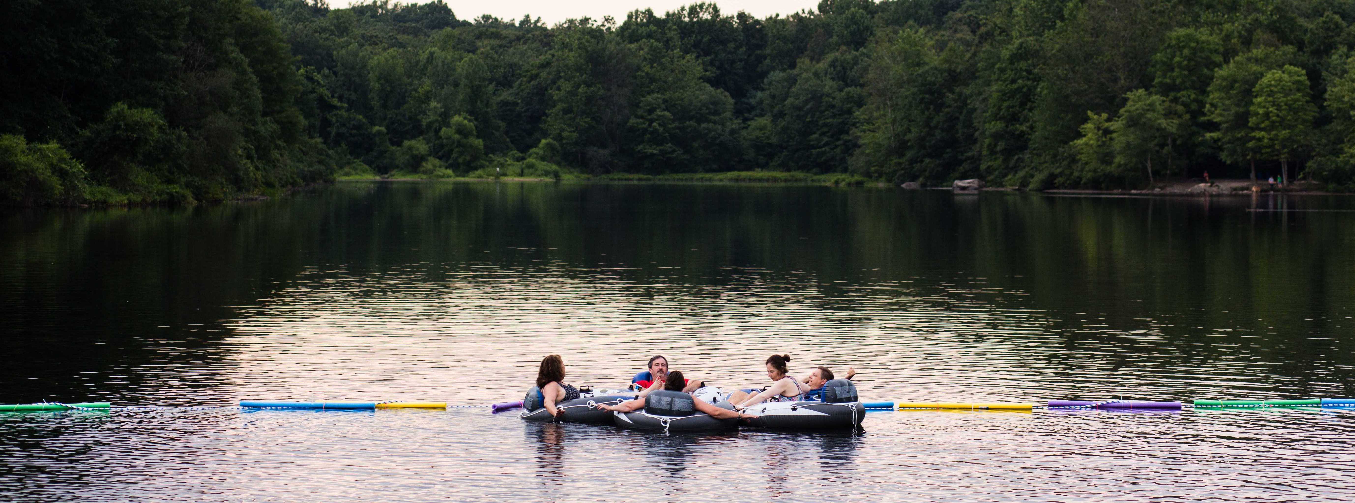 Patrons Enjoying Lake Mohegan